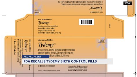 Two lots of Tydemy birth control pills are under recall. The FDA warns of 'reduced effectiveness'